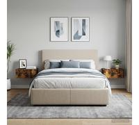 vidaXL Mobiletto da notte a muro 2 pz Rovere Fumo 49 x 34,5 x 20 cm