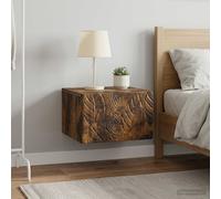 vidaXL Mobiletto da notte a muro 2 pz Rovere Fumo 49 x 34,5 x 20 cm