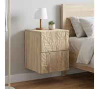 vidaXL Mobiletto da notte a muro 2 pz Rovere Sonoma 34,5 x 33 x 40 cm