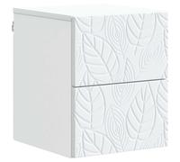 vidaXL Mobiletto da notte a muro Bianco 34,5 x 33 x 40 cm, Comodino Essenziale, Mobile Compatto per Letto, Tavolo Moderno, Arredamento Minimalista, Compagno Notturno Chic