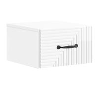 vidaXL Mobiletto da notte a muro Bianco Lucido 34,5 x 33 x 20 cm, Comodino minimalista, spazio per riporre, design moderno, organizer per camera, utility da letto, tavolo elegante