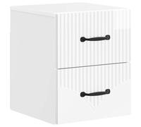 vidaXL Mobiletto da notte a muro Bianco Lucido 34,5 x 33 x 40 cm