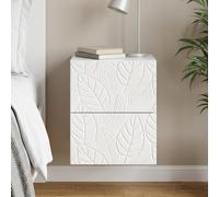 vidaXL Mobiletto da notte a muro Bianco Lucido 34,5 x 33 x 40 cm