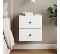 vidaXL Mobiletto da notte a muro Bianco Lucido 34,5 x 33 x 40 cm