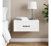 vidaXL Mobiletto da notte a muro Bianco Lucido 49 x 34,5 x 20 cm