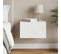 vidaXL Mobiletto da notte a muro Bianco Lucido 49 x 34,5 x 20 cm