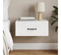vidaXL Mobiletto da notte a muro Bianco Lucido 49 x 34,5 x 20 cm, Comodino Spazioso, Tavolino Rettangolare, Stand Compatto, Mobile Funzionale, Decor Minimalista per Casa