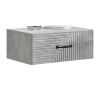 vidaXL Mobiletto da notte a muro con cassetto 2 pcs Grigio Cemento, Mobiletto Notte Compatto, Design Moderno per Camera, Ampio Spazio per Oggetti Essenziali