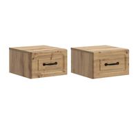 vidaXL Comodino da parete 2 pezzi in legno di quercia artigianale ingegnerizzato, soggiorno moderno, contenitore rettangolare, comodino compatto, organizer per comodino, piccolo spazio essenziale per