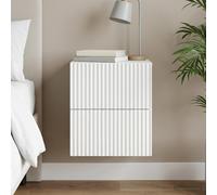 vidaXL Mobiletto da notte a muro con cassetto Bianco 33 x 34,5 x 40 cm, Unità Murale Vintage, Mobili Compatti, Soluzione di Storage Multifunzionale, Scrivania Flottante Ampia