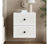 vidaXL Mobiletto da notte a muro con cassetto Bianco 33 x 34,5 x 40 cm
