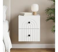 vidaXL Mobiletto da notte a muro con cassetto Bianco 33 x 34,5 x 40 cm, Mobile Vintage per il Soggiorno, Armadio Pratico, Ripostiglio Efficiente, Icona Notte Compatta
