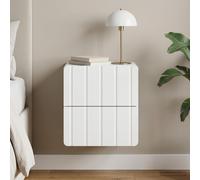 vidaXL Mobiletto da notte a muro con cassetto Bianco 33 x 34,5 x 43 cm, Cabinet da parete rettangolare con tanto spazio, arredamento vintage, uso efficiente dello spazio, organizer galleggiante