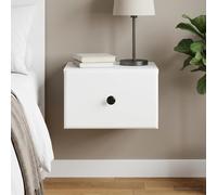 vidaXL Mobiletto da notte a muro con cassetto Bianco 34,5 x 33 x 20 cm