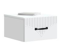 vidaXL Mobiletto da notte a muro con cassetto Bianco 34,5 x 33 x 20 cm, Mobile da Letto, Notte Moderno, Tavolino Compatto, Spazio Ampio, Organizer, Supporto Funzionale