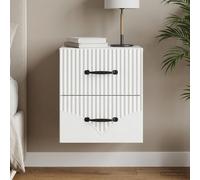vidaXL Mobiletto da notte a muro con cassetto Bianco 34,5 x 33 x 40 cm
