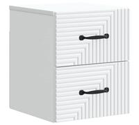 vidaXL Mobiletto da notte a muro con cassetto Bianco 34,5 x 33 x 40 cm, Comodino elegante, spazio compatto, design moderno, tavolo rettangolare per una camera davvero stilosa