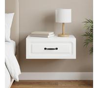 vidaXL Mobiletto da notte a muro con cassetto Bianco 49 x 34,5 x 20 cm