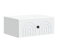 vidaXL Mobiletto da notte a muro con cassetto Bianco 49 x 34,5 x 20 cm