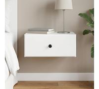vidaXL Mobiletto da notte a muro con cassetto Bianco 49 x 34,5 x 20 cm