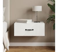 vidaXL Wandbeugel Bedkast met lade Wit 49 x 34,5 x 20 cm Bewerkt hout