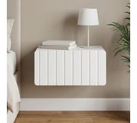 vidaXL Mobiletto da notte a muro con cassetto Bianco 49 x 34,5 x 24 cm, Armadietto da parete retrò, unità elegante per comodino, soluzione salvaspazio per soggiorno, mobile ordinato