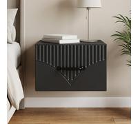 vidaXL Mobiletto da notte a muro con cassetto Nero 34,5 x 33 x 20 cm