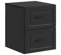 vidaXL Mobiletto da notte a muro con cassetto Nero 34,5 x 33 x 40 cm, Comodino moderno, tavolo rettangolare per camera da letto, stile minimalista, ottimo per spazi ridotti, decorazione casa