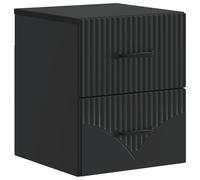 vidaXL Mobiletto da notte a muro con cassetto Nero 34,5 x 33 x 40 cm
