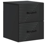 vidaXL Comodino a parete nero 34,5 x 33 x 40 cm, camera da letto, comodino moderno e rettangolare, contenitore elegante, ampio spazio, compatto, mobili funzionali, arredamento, essenziale