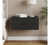 vidaXL Mobiletto da notte a muro con cassetto Nero 49 x 34,5 x 20 cm