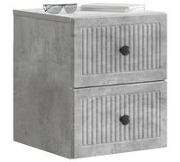 vidaXL Mobiletto da notte a muro Grigio Cemento 33 x 34,5 x 40 cm, Soluzioni di stoccaggio vintage per salotto, mobili galleggianti rettangolari, armadietti, unità da parete, organizer decorativi