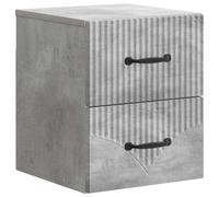 vidaXL Mobiletto da notte a muro Grigio Cemento 34,5 x 33 x 40 cm