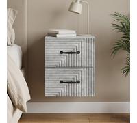 vidaXL Comodino da parete grigio cemento 34,5 x 33 x 40 cm, camera da letto, comodino moderno ed elegante, ripostiglio compatto, spazio pratico, mobile essenziale per interni