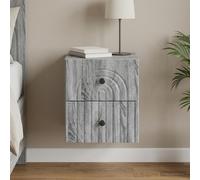 vidaXL Mobiletto da notte a muro Grigio Sonoma 33 x 34,5 x 40 cm
