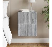 vidaXL Mobiletto da notte a muro Grigio Sonoma 33 x 34,5 x 43 cm