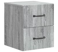 vidaXL Mobiletto da notte a muro Grigio Sonoma 34,5 x 33 x 40 cm