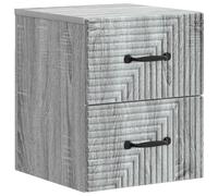 vidaXL Mobiletto da notte a muro Grigio Sonoma 34,5 x 33 x 40 cm