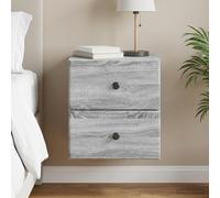 vidaXL Mobiletto da notte a muro Grigio Sonoma 34,5 x 33 x 40 cm