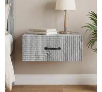 vidaXL Mobiletto da notte a muro Grigio Sonoma 49 x 34,5 x 20 cm