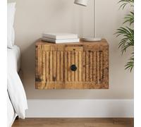 vidaXL Mobiletto da notte a muro Legno antico 33 x 34,5 x 20 cm