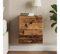 vidaXL Mobiletto da notte a muro Legno antico 34,5 x 33 x 40 cm