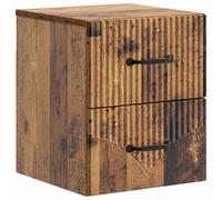 vidaXL Mobiletto da notte a muro Legno antico 34,5 x 33 x 40 cm