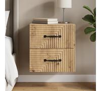 vidaXL Mobiletto da notte a muro Rovere Artigianale 34,5 x 33 x 40 cm, Comodino elegante, spazio compatto, design moderno, tavolo rettangolare per una camera davvero stilosa