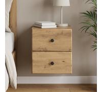 vidaXL Mobiletto da notte a muro Rovere Artigianale 34,5 x 33 x 40 cm