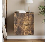 vidaXL Mobiletto da notte a muro Rovere Fumo 33 x 34,5 x 40 cm