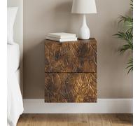 vidaXL Mobiletto da notte a muro Rovere Fumo 34,5 x 33 x 40 cm