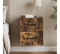 vidaXL Mobiletto da notte a muro Rovere Fumo 34,5 x 33 x 40 cm, Comodino elegante, spazio compatto, design moderno, tavolo rettangolare per una camera davvero stilosa