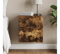 vidaXL Mobiletto da notte a muro Rovere Fumo 34,5 x 33 x 40 cm
