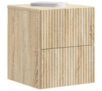 vidaXL Mobiletto da notte a muro Rovere Sonoma 33 x 34,5 x 40 cm, Unità Murale Vintage, Mobili Compatti, Soluzione di Storage Multifunzionale, Scrivania Flottante Ampia
